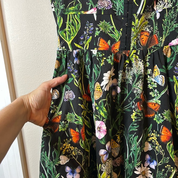 AVEC LES FILLES BUTTERFLY FLORAL PRINT CORSET FIT AND GLATE DRESS SIZE 2 NWT - Picture 4 of 13